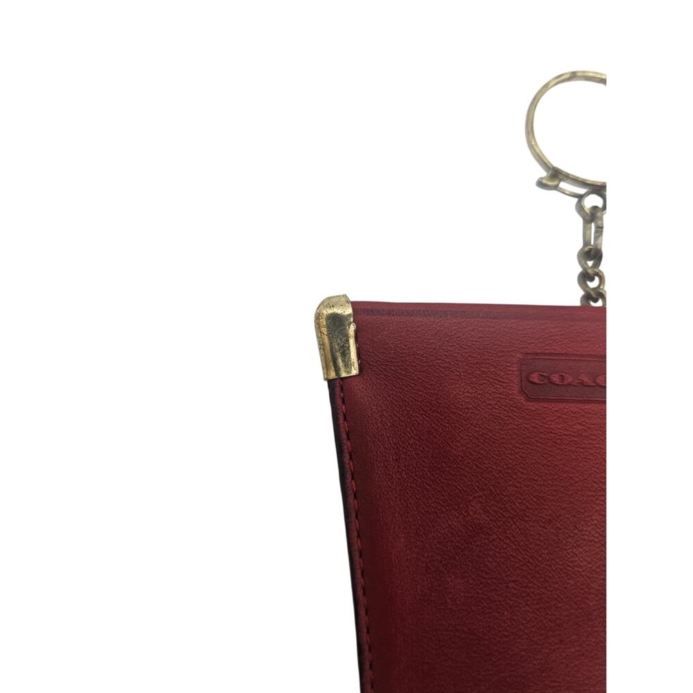 Vintage Coach Leather Squeeze Key Coin Purse Red Key Pouch - Picture 5 of 12